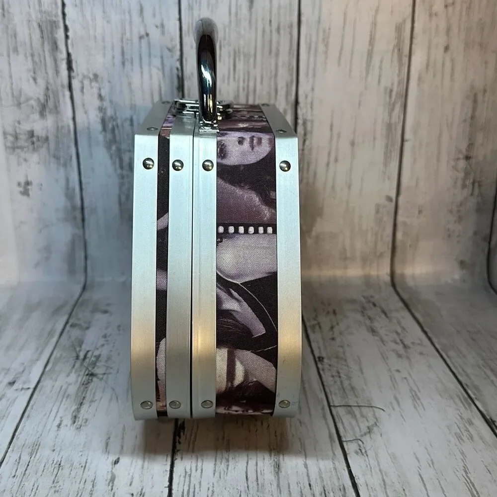 Vintage Hard Shell BERLIN LONDON PARIS Handbag Jewelry‎ Case Organizer Footed